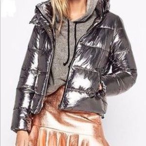silver puffer jacket zara